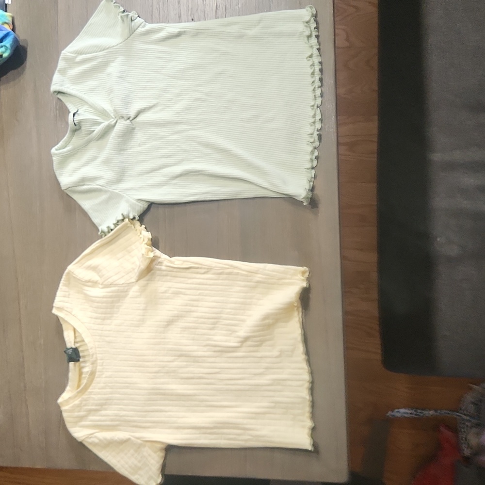 set of 2 wild fable target brand crop tops, light yellow and light green, sizeXS